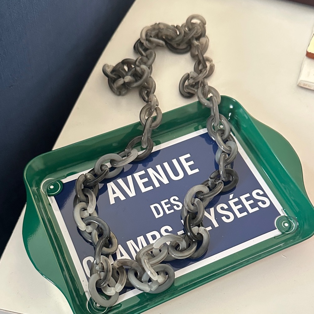 Gray marble Chain Necklace/eyeglass chain imported from France 🇫🇷